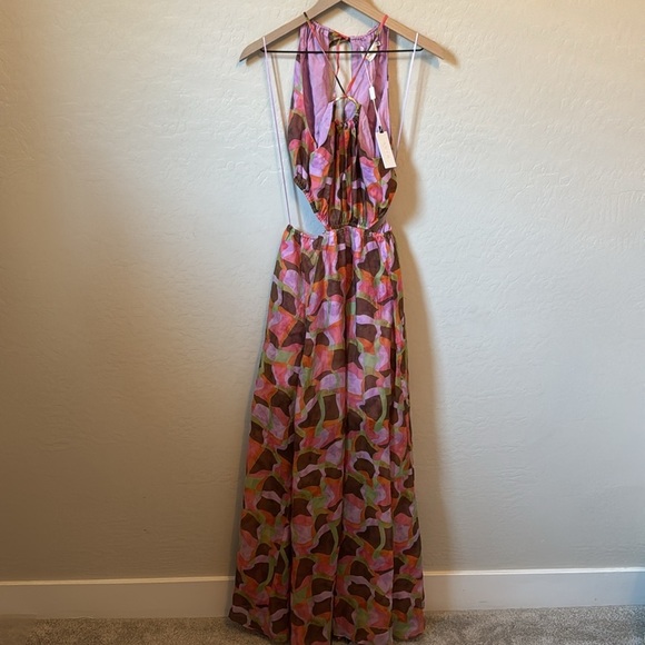 NWT ASTR The Label Sivana Halter Cut Out Maxi Dress S - Picture 5 of 13